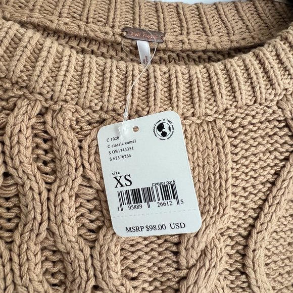 Free People NWT Dream Mixed-Knit Sweater Size XS - Picture 2 of 4
